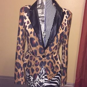 Kardashian Kollection Leopard Print Blazer